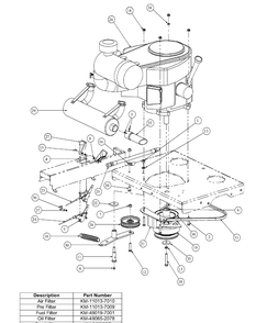 Kawasaki Engine Assembly Diagram and Parts List for M48-KW 53BB5DAV750-19-HP Cub Cadet Lawn Tractor